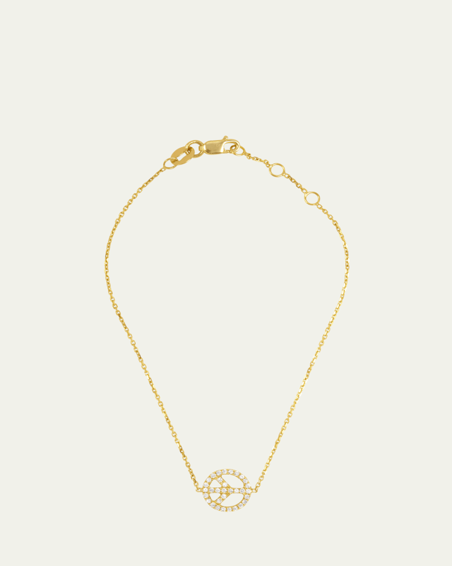 14K Diamond Peace Bracelet